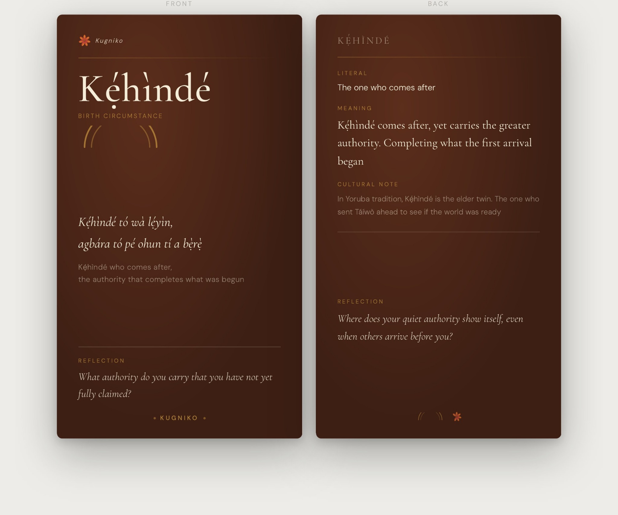 Kẹ́hìndé card